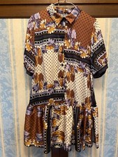 Blu Royal vestito a pois e fiori Tg.S/M