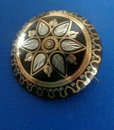 Victorian pique spilla - oro, e