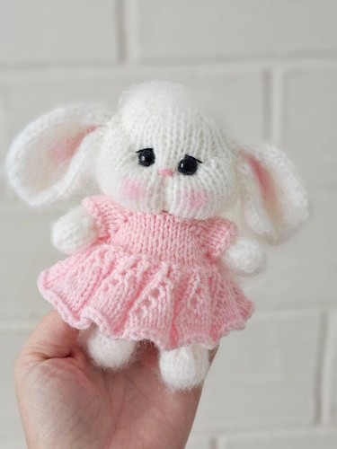 Peluche coniglio lana maglia - peluche,