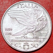Italy 50 Centesimi 1939