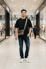Borsa messenger Fendi x Fila