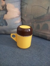 Tazza vintage Termos Thermos Plastica Vetro Tea Giallo Marrone
