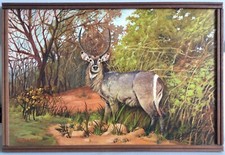 FAUSTO CRISTIANI QUADRO DIPINTO ACRILICO AFRICA ANTILOPE CACCIA SAFARI SPLENDIDO