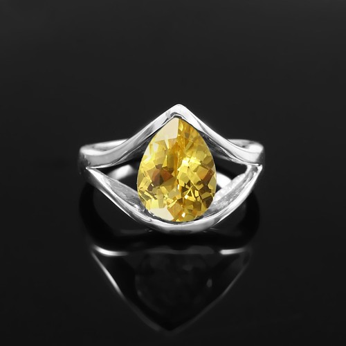 Anello zaffiro giallo - anello, taglio