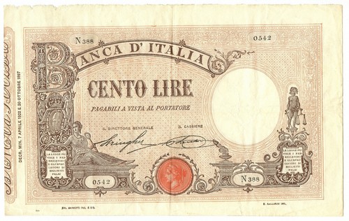 100 lire barbetti grande - 100,