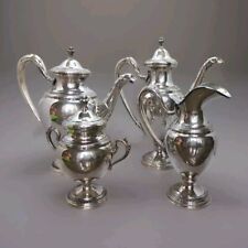 Servizio da The In Argento 800 Italia Stile Impero 4 pz Epoca 1500 Gr XIX Secolo