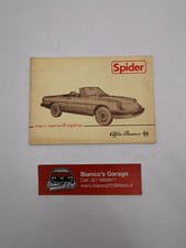 Libretto uso e manutenzione Alfa Romeo Spider