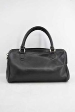 Borsa A Bauletto Maliparmi In Vera Pelle Nera 32 X 16 X 16 Cm