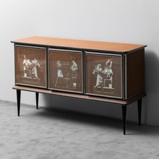 CREDENZA SIDEBOARD LEGNO UMBERTO MASCAGNI DESIGN ANNI '50 VINTAGE MODERNARIATO