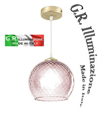 LAMPADARIO MODERNO IN VETRO Color RAME 1 L Ø18 LAMPADA A SOSPENSIONE CUCINA Vale