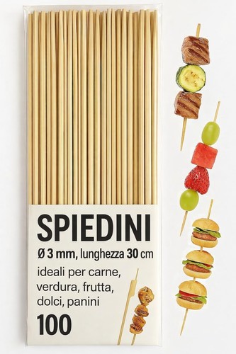Set 100 spiedini legno 30 - set,