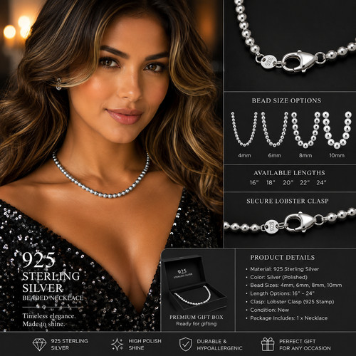 Collana catena perle sfere