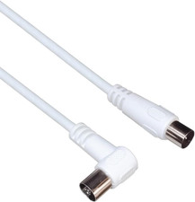 Cavo Antenna TV Coassiale 20M, 75 Ohm, Iec Maschio-Femmina 90°, Schermato - per 