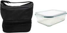 FIH 1502 - Contenitore Termico a Sacchetto Nero Con Contenitore Ermetico in Vetr