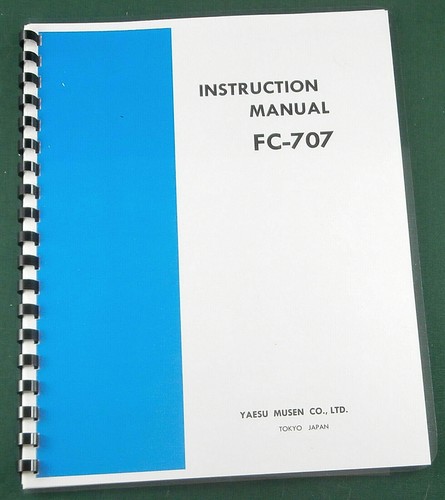 Yaesu 707 manuale di - yaesu, fc-707