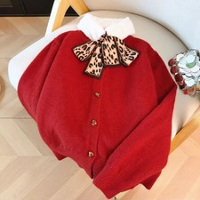 Cardigan Donna Rosso Collo In