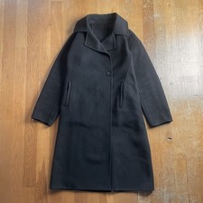 Cappotto lungo nero misto lana