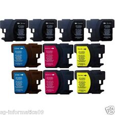 10 CARTUCCE COMPATIBILI CON STAMPANTE BROTHER  LC980 LC1100 DCP 145C 165C 185C 