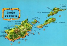 CARTOLINA ISOLE TREMITI MAPPA