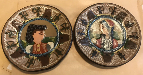 Coppia piatti terracotta - coppia, in