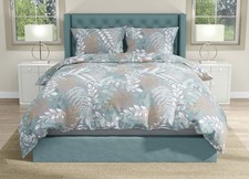 Copritrapunta Sacco Per Trapunta 100% Cotone Disegno Foglie Botanico