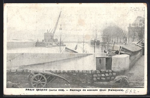 Cpa paris barrage - de, secours