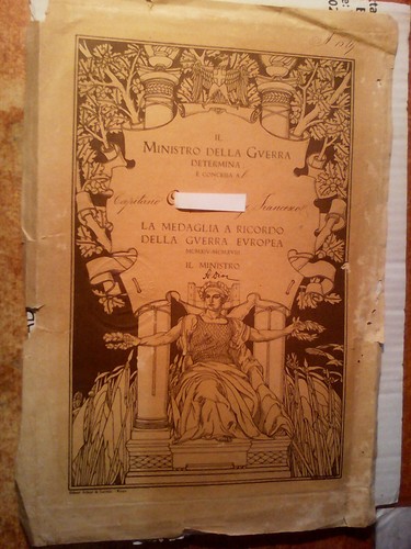 Antico attestato medaglia - ',