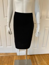 Gonna a tubino Eileen Fisher nera elasticizzata in crepe vita alta lunghezza ginocchio nuova con etichette taglia M