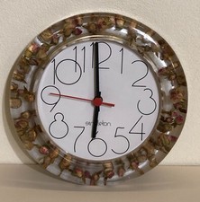 OROLOGIO DA PARETE - A MURO-FUNZIONANTE- CORNICE IN RESINA INCLUSIONI FLOREALI