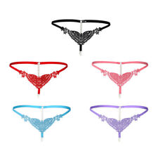 Mutandine di Pizzo Cave Perizoma con Perle Artificiali G-String di Notte
