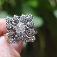 Certificato 0.40 G SI anello antico francese oro bianco diamanti  diamonds ring