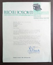 1947 Bullock & Bosson Imperial Typewriters New Street Stoke Letter