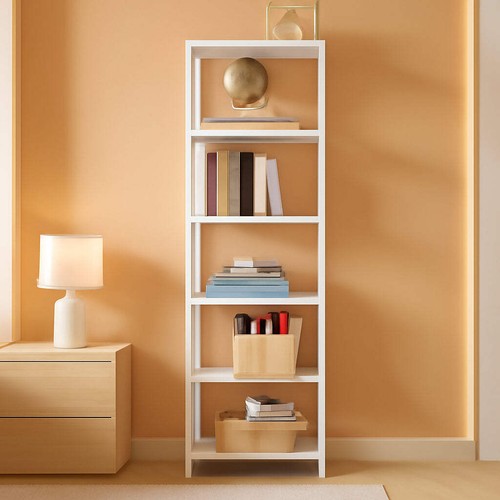 Libreria bianca alta sei