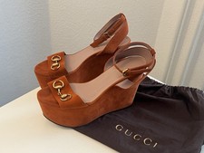 Gucci sandali plateau tacco alto arancione taglia 38 ottime condizioni originali NP 900€