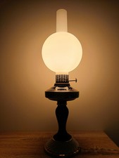 Lampada Lume vintage anni 50/60 elettrico vetro Opaline corpo Lampada Porcellana