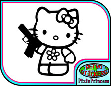 Adesivo vinile Hello Kitty Gun
