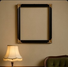 Cornice 50x70 in legno nera oro vecchia vintage per quadro da foto stile antica