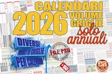 GRIGLIE E ANNO PER CALENDARI 2026 - Solo Annuali
