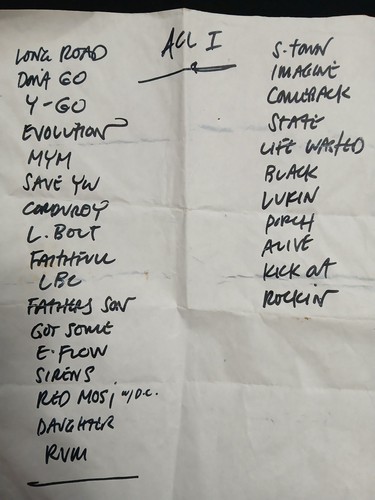 Setlist pearl jam - pearl,