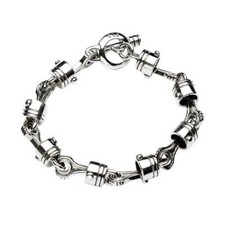 Bracciale pistone moto argento