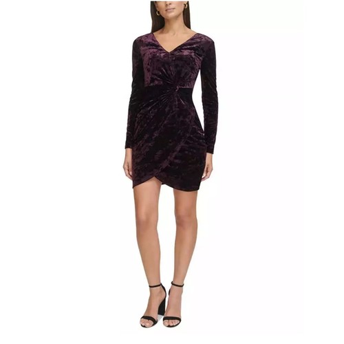 Abito guess viola velluto - abito,