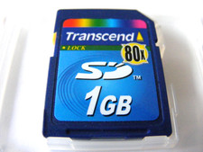 . . 1GB Secure Digital Card 80x (scheda SD 1GB) TRANSCEND nuova. .