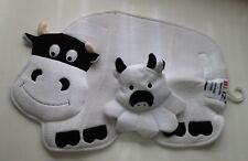 Tappeto bagno cameretta in cotone MUCCA con guanto abbinato