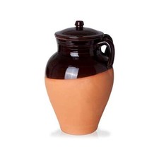 BENEGIAMO PIGNATA TERRACOTTA DA FUOCO CALDEA CON COPERCHIO TEGAME CM 19 23 27 33