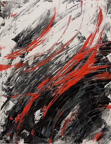 Quadro astratto dipinto mano - a,