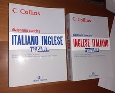 DIZIONARIO VOCABOLARIO ITALIANO INGLESE CONCISE COLLINS ENGLISH NOW