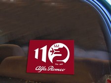 ADESIVO ALFA ROMEO 110° ANNIVERSARIO | 1910-2020 bianco fondo rosso