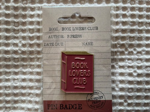 Book lovers club pin - book,