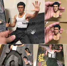 CINA. X-H Bruce Lee 1/6 Statua Figura 2 Teste Intaglio La Via del Drago