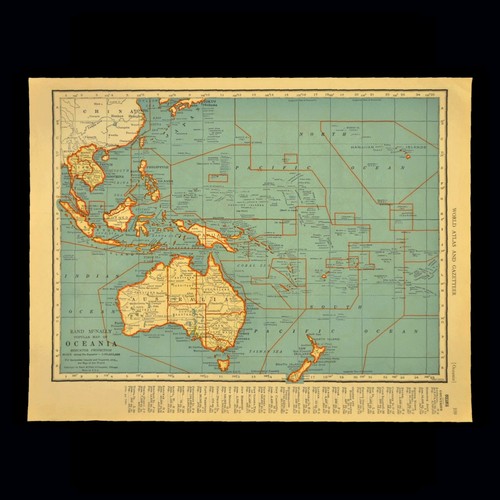 Mappa oceania vintage anni - mappa, '30